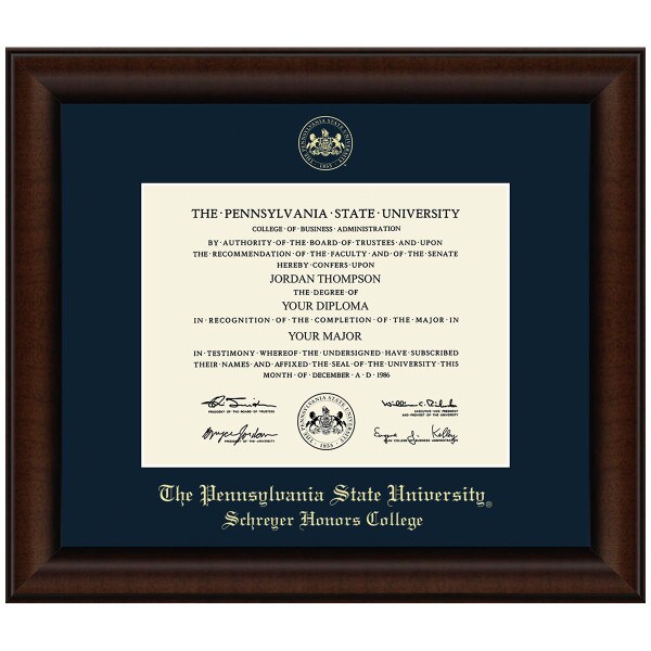 #105 Schreyer Honors Colleges diploma frame Lenox (Walnut)